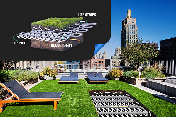 rooftop Garten in downtown chicago, Beispiel für Dachbegrünung in der Stadt